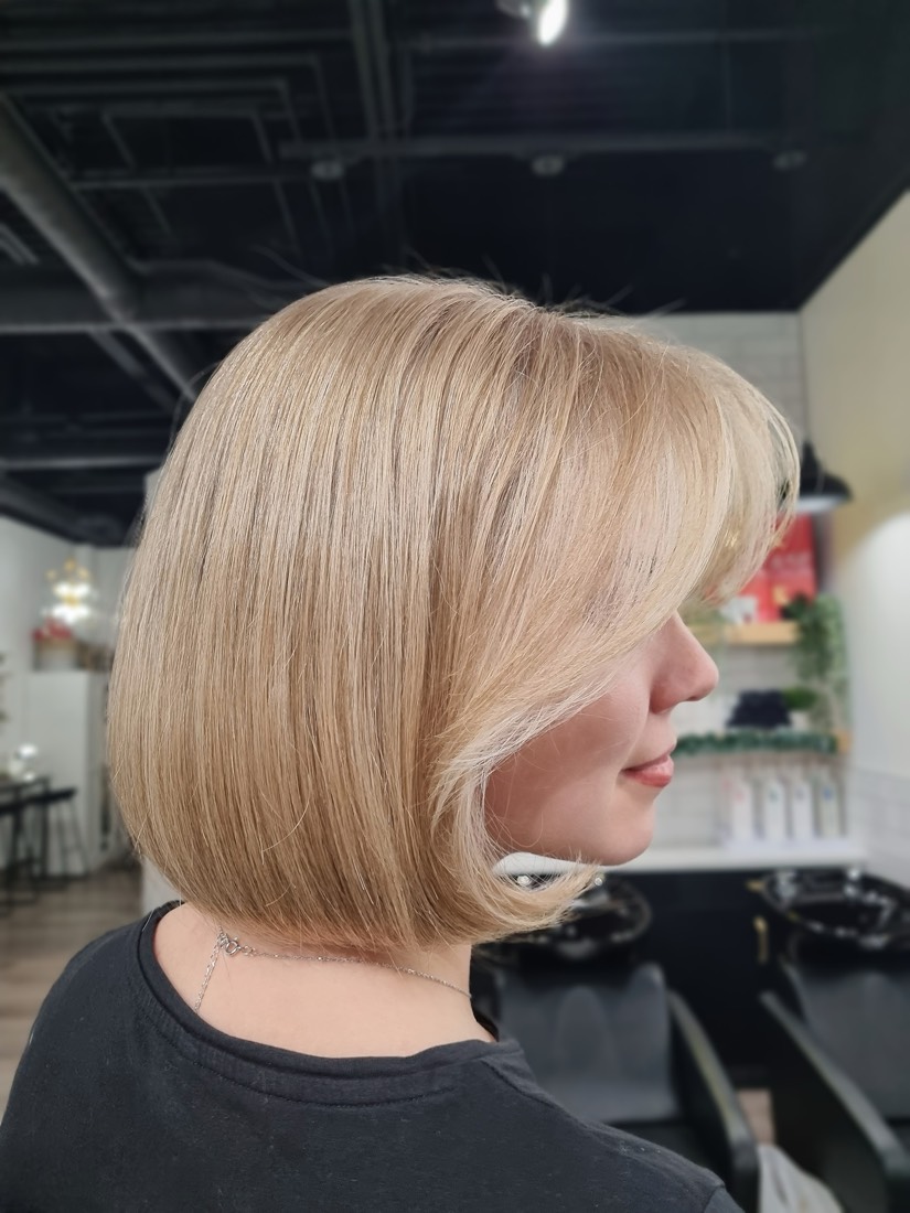Golden blonde after a gloss and toner